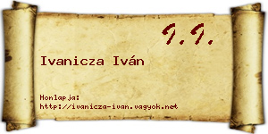 Ivanicza Iván névjegykártya