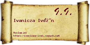 Ivanicza Iván névjegykártya